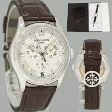 Patek Philippe — Papers Patek Philippe White Gold Annual Calendar 5035G Calatrava Roman — Watch — resale