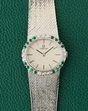 Omega — Omega Ref. 171BCF27P White Gold 18k Diamonds & Emeralds Cocktail — Watch — resale