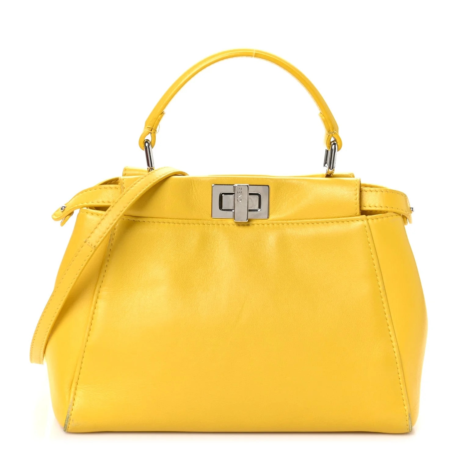 Fendi — Mini Peekaboo Iconic Satchel Limone — Handbag — resale