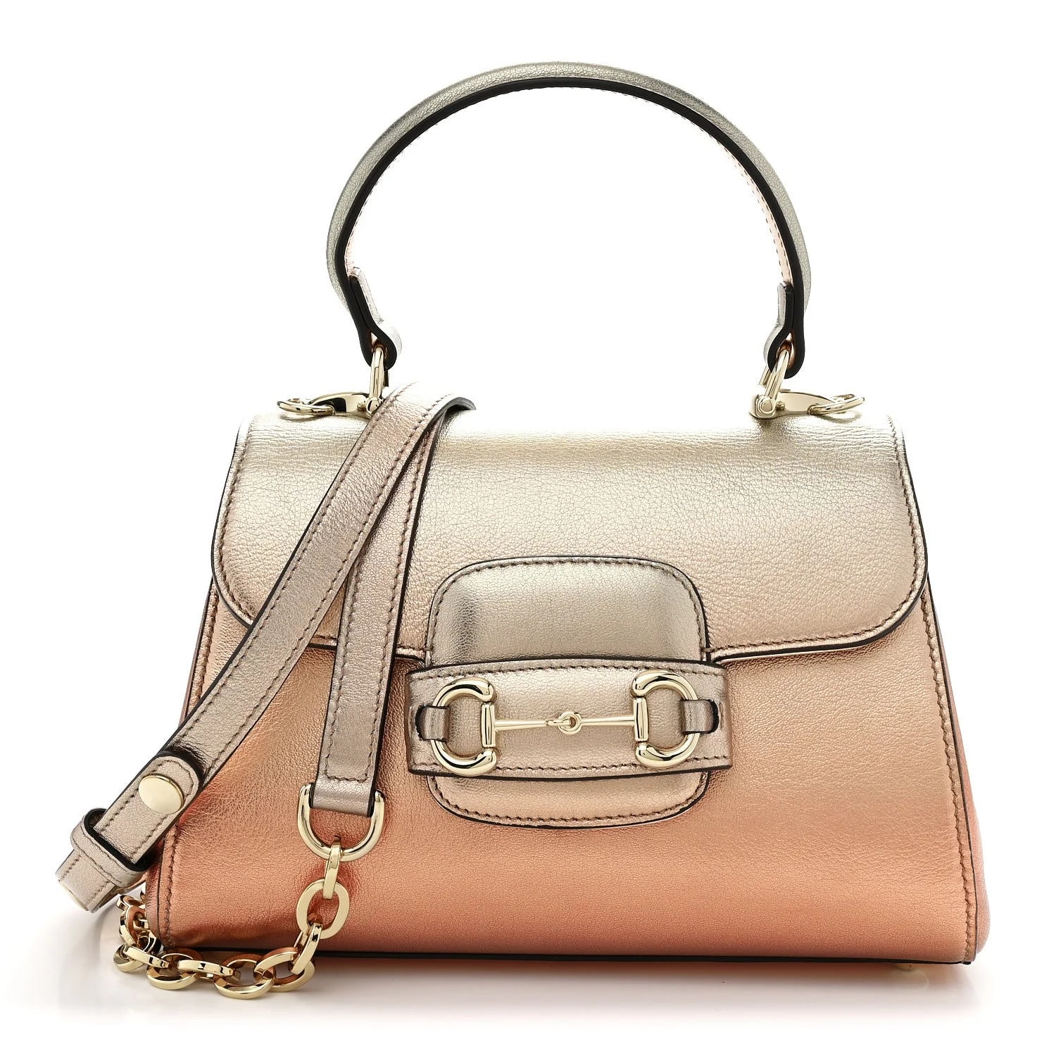Gucci — Metallic Mini Horsebit 1955 Top Handle Flap — Handbag — resale