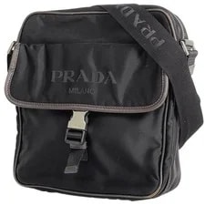 Prada — Prada Logo Plate Crossbody From Japan — Handbag — resale
