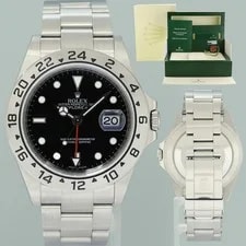 Rolex — 2011 Papers Rolex 16570 Black Steel 3186 Movement Explorer II 40mm — Watch — resale
