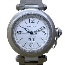 Cartier — Cartier Pasha C Big Date W31044M7 White Stainless Steel Auto #OK1401 — Watch — resale