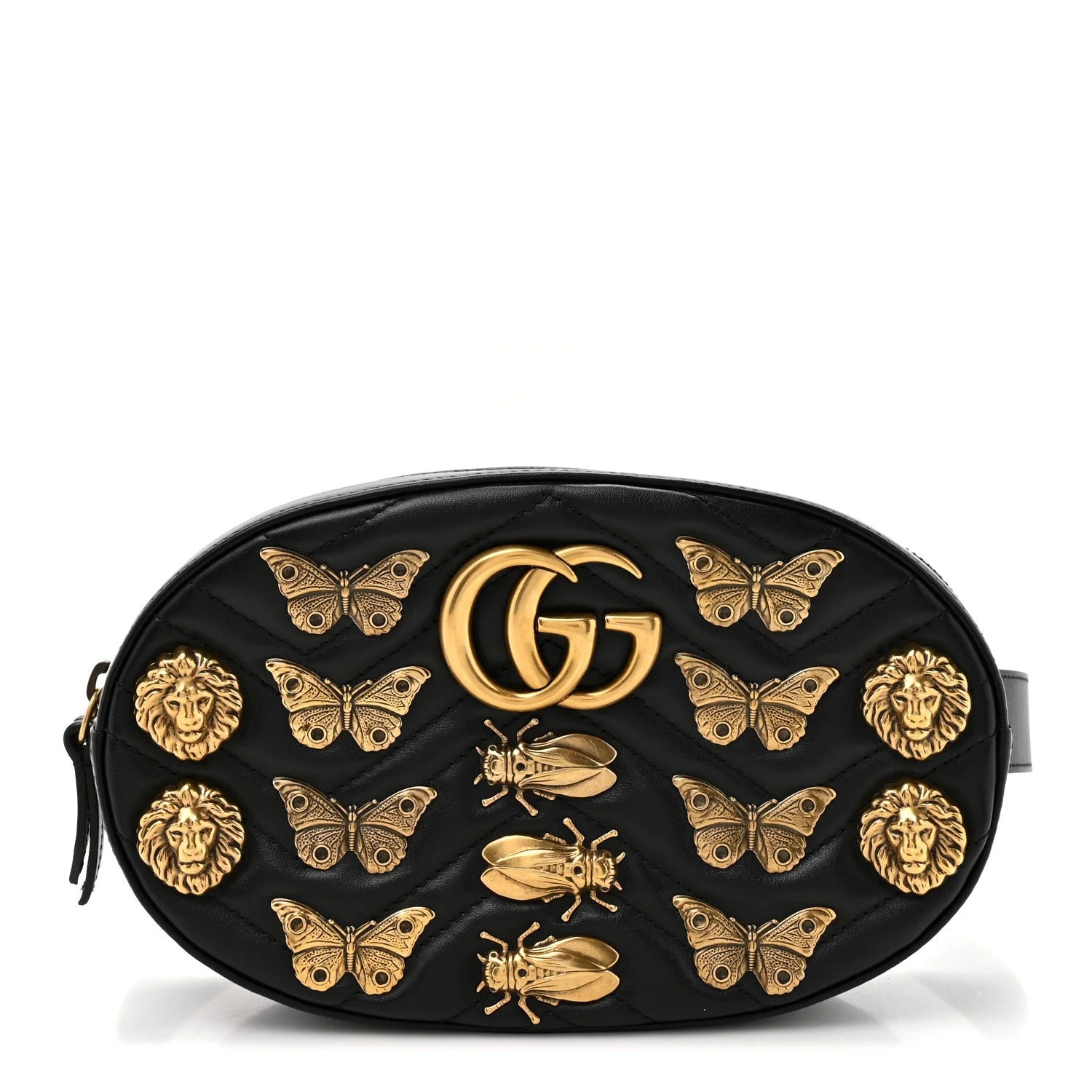 Gucci — Matelasse Animal Studs GG Marmont Belt 85 34 — Handbag — resale