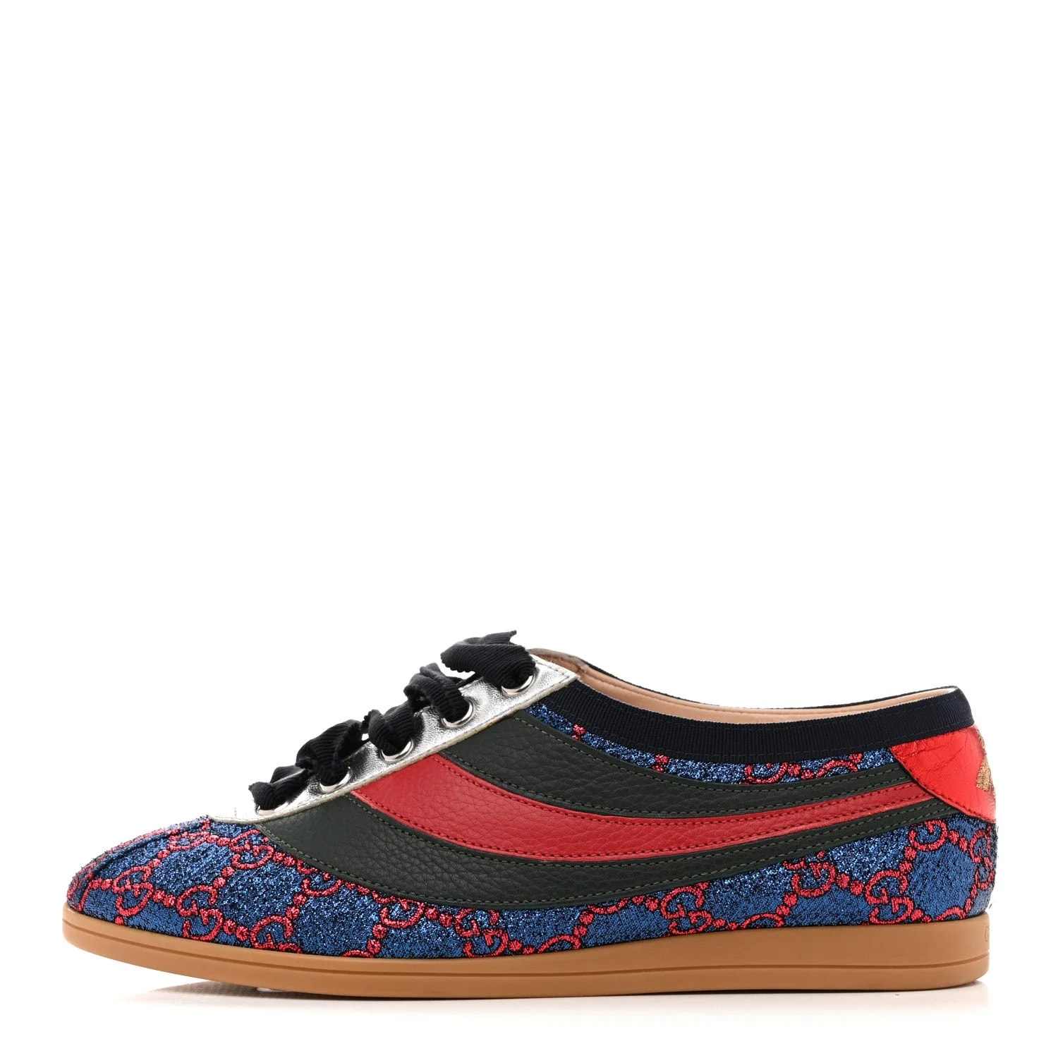 Gucci — Lurex Web GG Monogram Falacer Sneakers 35.5 Iridescent — Sneaker — resale