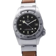 Tudor — Tudor Black Bay P01 70150 Auto Black Dial 42mm Leather Rubber SS Silver — Watch — resale