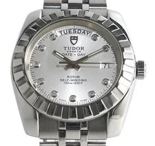 Tudor — Tudor Classic 23010 Automatic Silver Dial Day-Date Diamond SS — Watch — resale