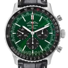 Breitling — Breitling Navitimer B01 Dark Green Dial Steel AB0137 Box Cards — Watch — resale