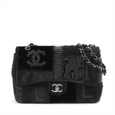 Chanel — Chanel Patchwork Fabric X Single Flap Double Chain Meta — Handbag — resale