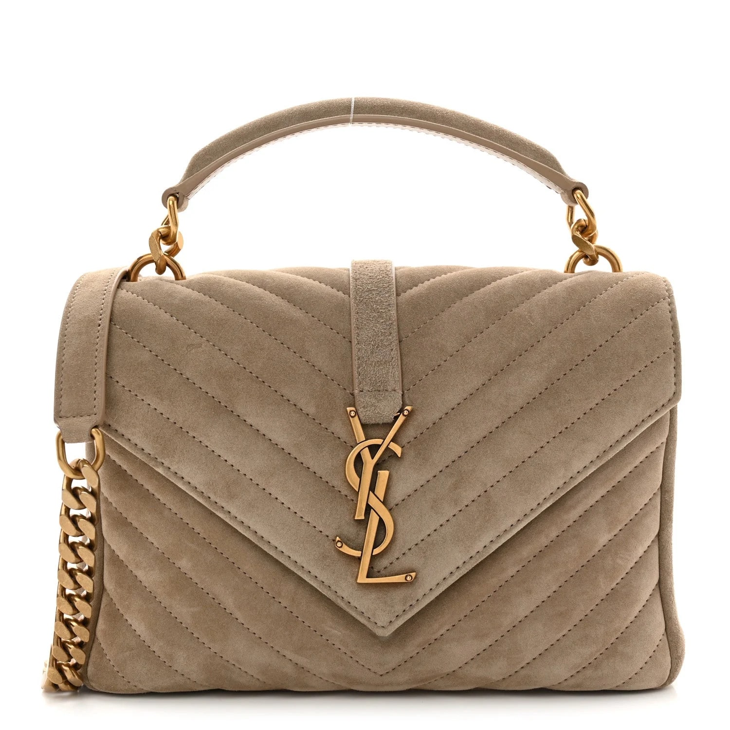 Saint Laurent — Chevron Medium College Matte — Handbag — resale