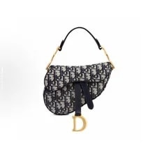 Dior — Dior Saddle Embroidered Monogram Print Magnetic Buckle - Very Good #18IANPL — Handbag — resale