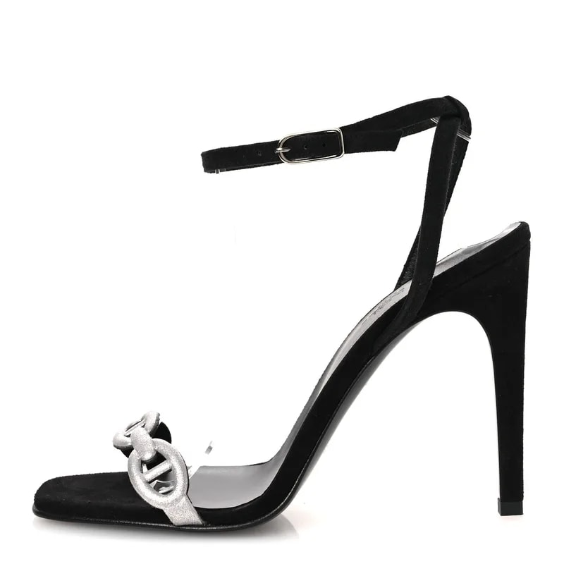 Hermès — Metallic Luz 105 38 Argente — Designer Shoe — resale