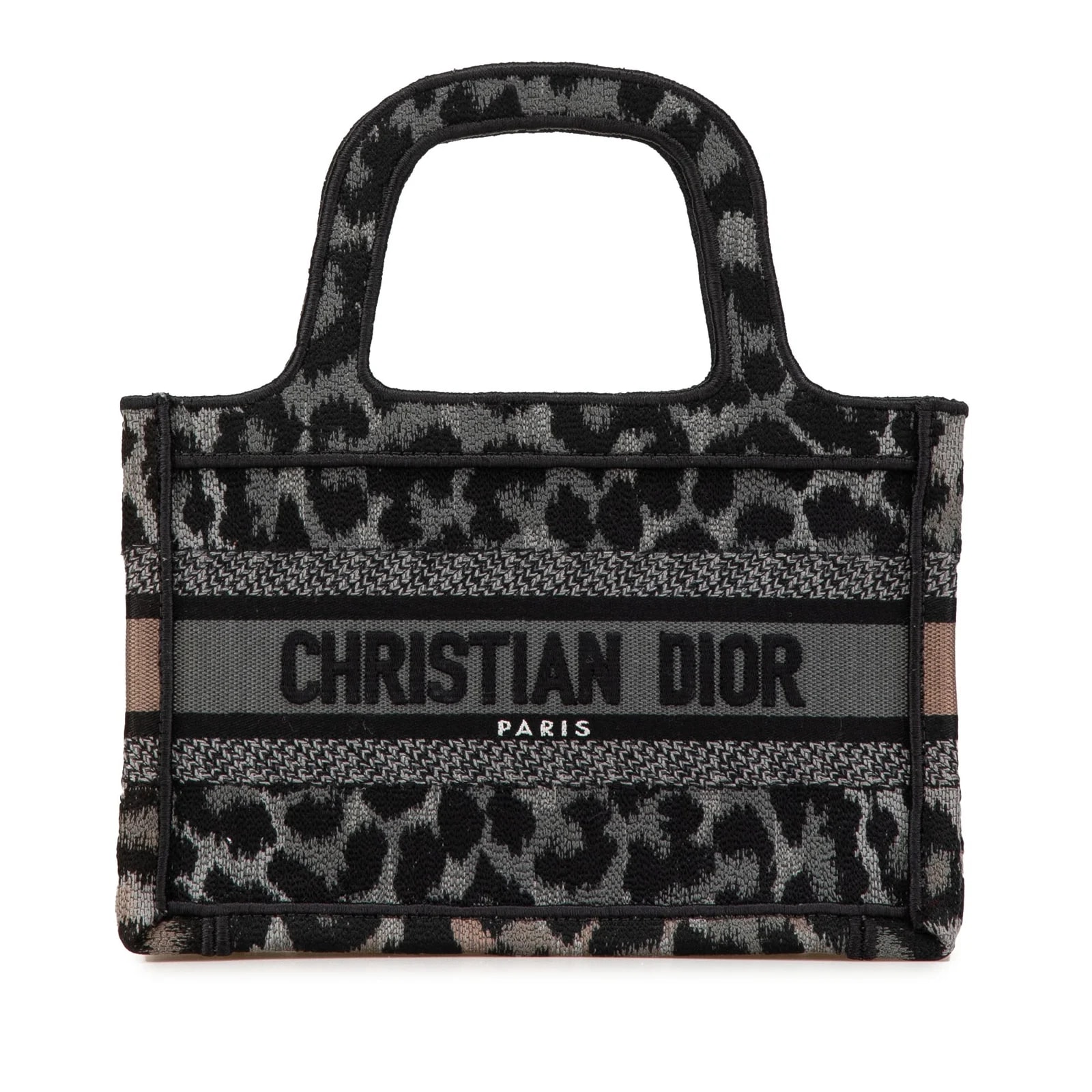 Dior — Mizza Mini Embroidered Leopard Book Tote — Handbag — resale