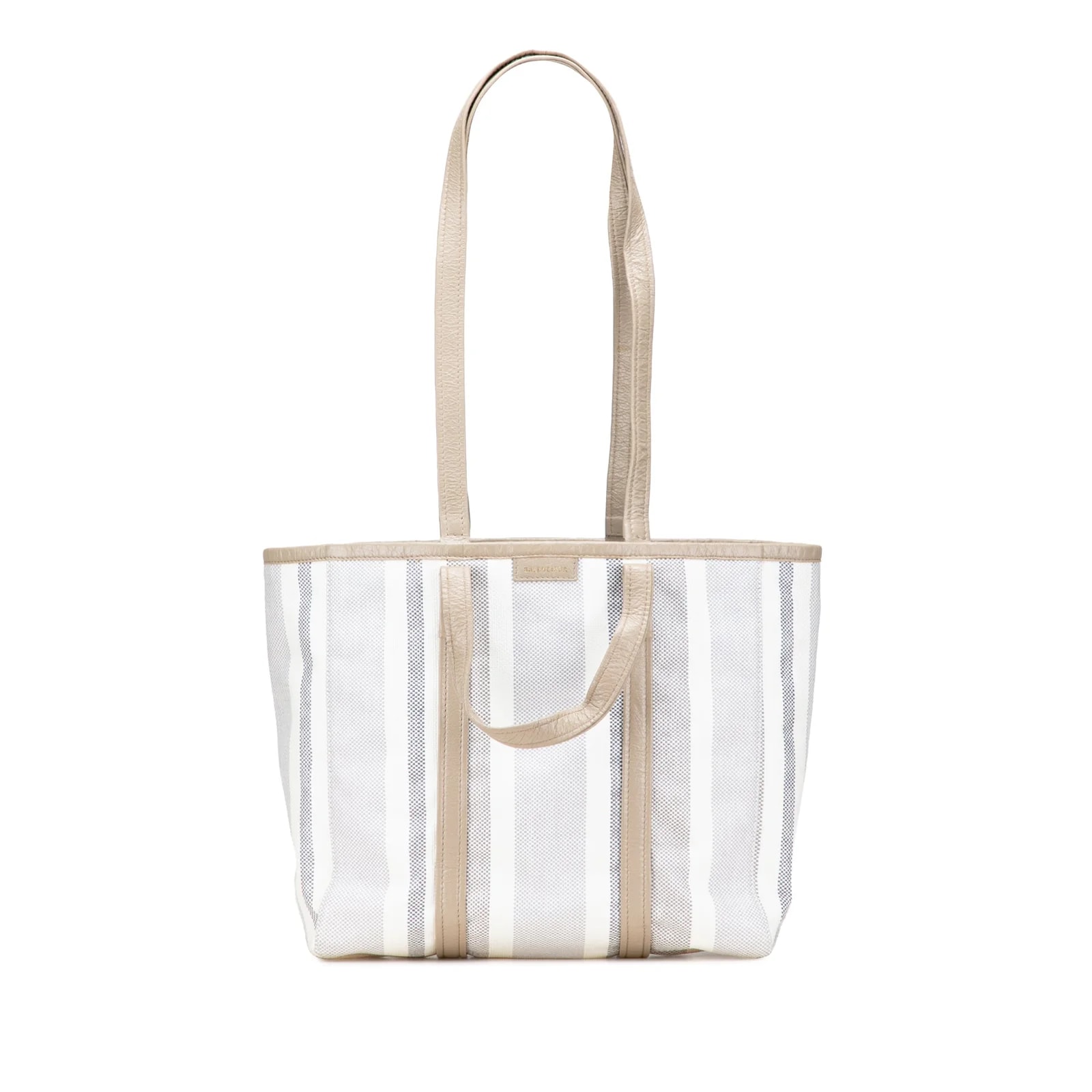 Balenciaga — Medium Woven Barbes East West Shopper — Handbag — resale
