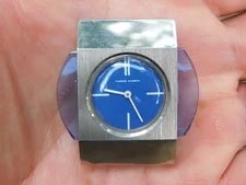 Pierre Cardin — 1960's Jaeger Pierre Cardin Automatic Space Age Blue Face & Lucite Works — Watch — resale