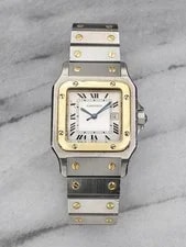 Cartier — Cartier Santos Ref 2961 80s White Roman Dial 29x41mm Two Tone — Watch — resale
