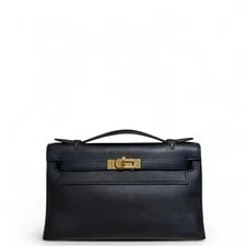 Noir — Hermes Kelly Pochette 89 Noir Swift (aa072626d7r) — Handbag — resale