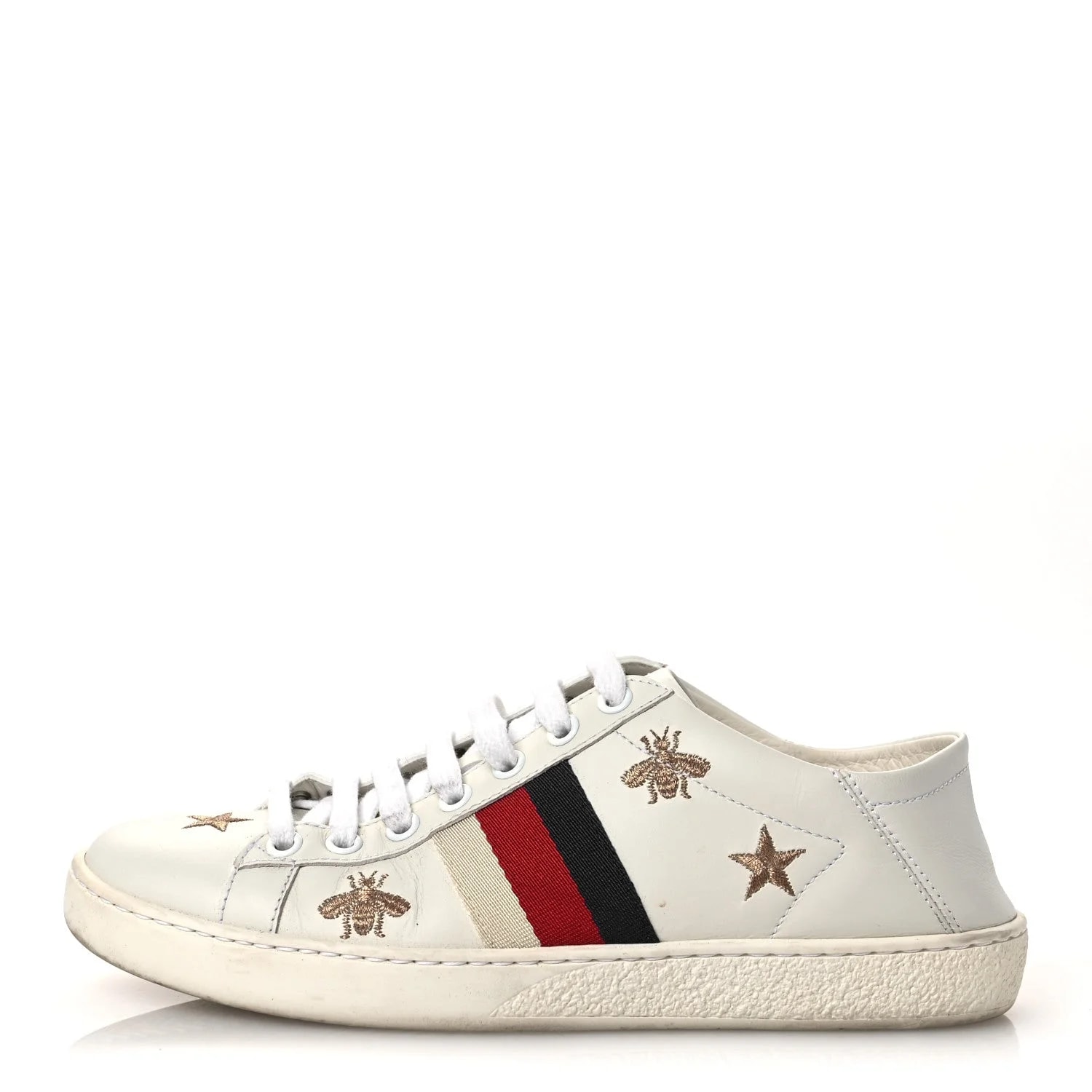 Gucci — Bee Star Embroidered Sylvie Web Ace Sneakers — Sneaker — resale