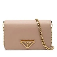 Prada — Prada Triangle Logo Plate Chain 1BH133 — Handbag — resale