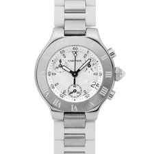Cartier — Cartier Mast 21 Kronoscuff W10197U2 White Dial — Watch — resale