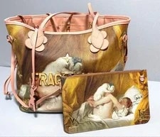 Louis Vuitton — Auth Louis Vuitton Neverfull Limited Edition Jeff Koons Fragonard — Handbag — resale