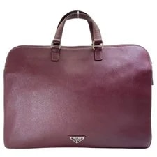 Prada — Prada Business Briefcase Triangle Logo Sil — Handbag — resale