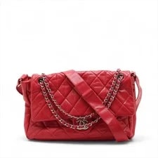 Chanel — Chanel Big Matelasse Grained Single Flap Double Chain 2WAY Silv — Handbag — resale