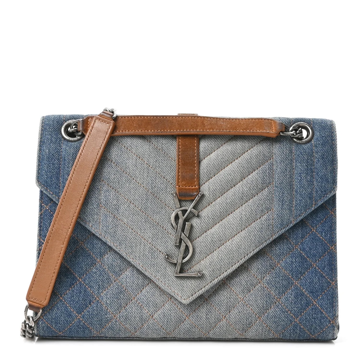 Saint Laurent — Mixed Triquilt Medium Envelope Satchel — Handbag — resale