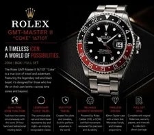 Rolex — 2006 Paper Rolex GMT Master II Coke 16710T Black 40MM Date Oyster Steel — Watch — resale