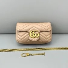 Gucci — 100%AUTHENTIC Gucci GG Marmont Nude /Crossbody Hardware — Handbag — resale