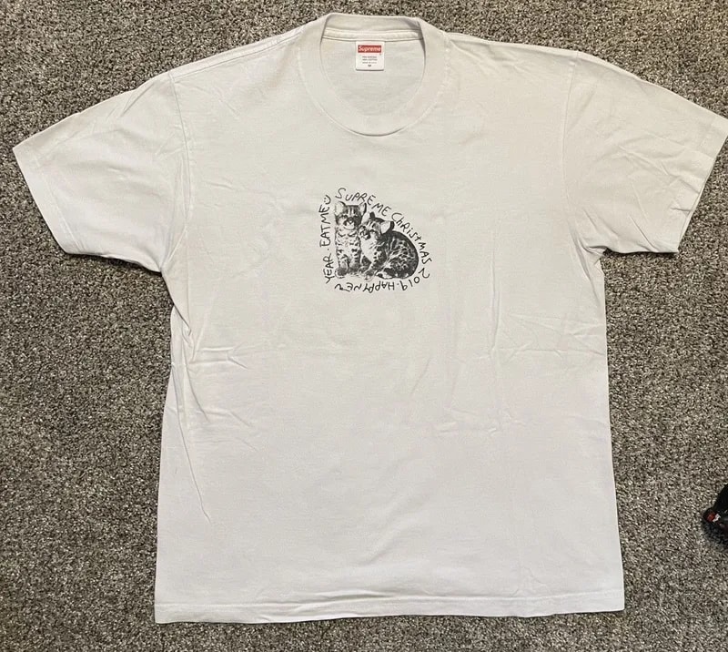 Supreme — Supreme Eat Me Tee Christmas Happy New Year 2019 — streetwear — resale