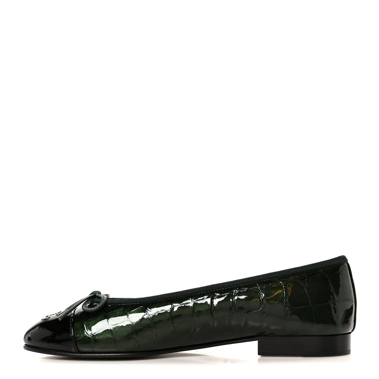 Chanel — Embossed Ballerina 36.5 Dark — Designer Shoe — resale