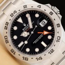 Rolex — 2016 Card Rolex 216570 42MM GMT Date Black Explorer II Stainless Steel — Watch — resale