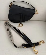 Dior — Dior Saddle Medium Flap Logo Detachable Adjustable Crossbody Strap — Handbag — resale