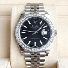 Rolex — Rolex Datejust 41mm Full Set 2025 Unworn Diamonds 126300 Black Diamond Bezel — Watch — resale