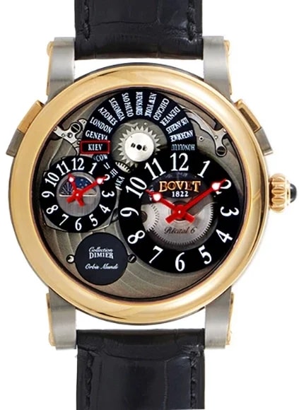 Worldofluxuryus — Bovet Dimier Recital 6 Orbis Mundi GMT Titanium & Rose Gold — Watch — resale