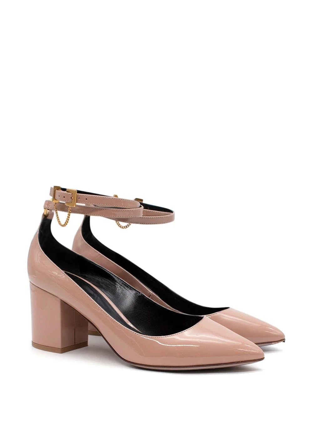 Valentino — Dusty- Point Toe Block Heeled — Designer Shoe — resale