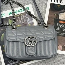 Gucci — Gucci GG Marmont Logo Chain Quilted - Excellent #1GM55MT — Handbag — resale