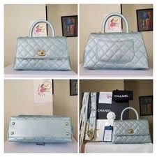 Chanel — $6700 Chanel Iridescent Small Coco Handle Aged HW Chip Code — Handbag — resale