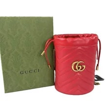 Gucci — Authentic Gucci GG Marmont Mini Bucket Matelassé Chain Crossbody — Handbag — resale