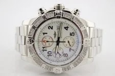 Breitling — Breitling Super Avenger White Dial Diamond Encrusted Steel 48mm A13370 — Watch — resale