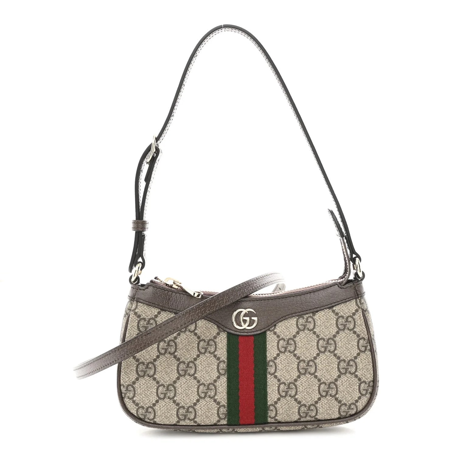 Gucci — Monogram Textured Dollar Web Mini Ophidia New Acero — Handbag — resale