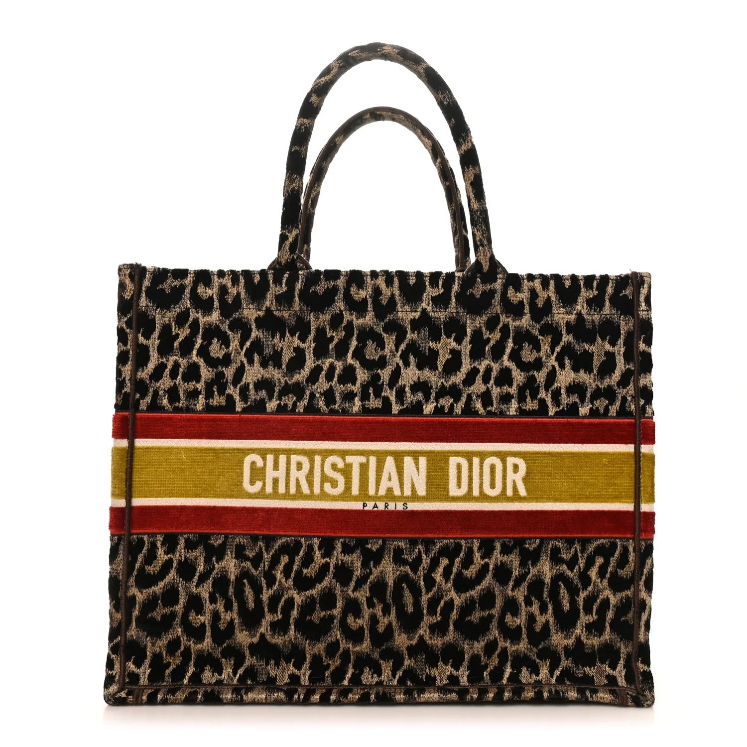 Dior — Embroidered Large Leopard Book Tote — Handbag — resale