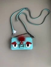 Fendi — Fendi Bugs Fur Baguette Crossbody Auth — Handbag — resale
