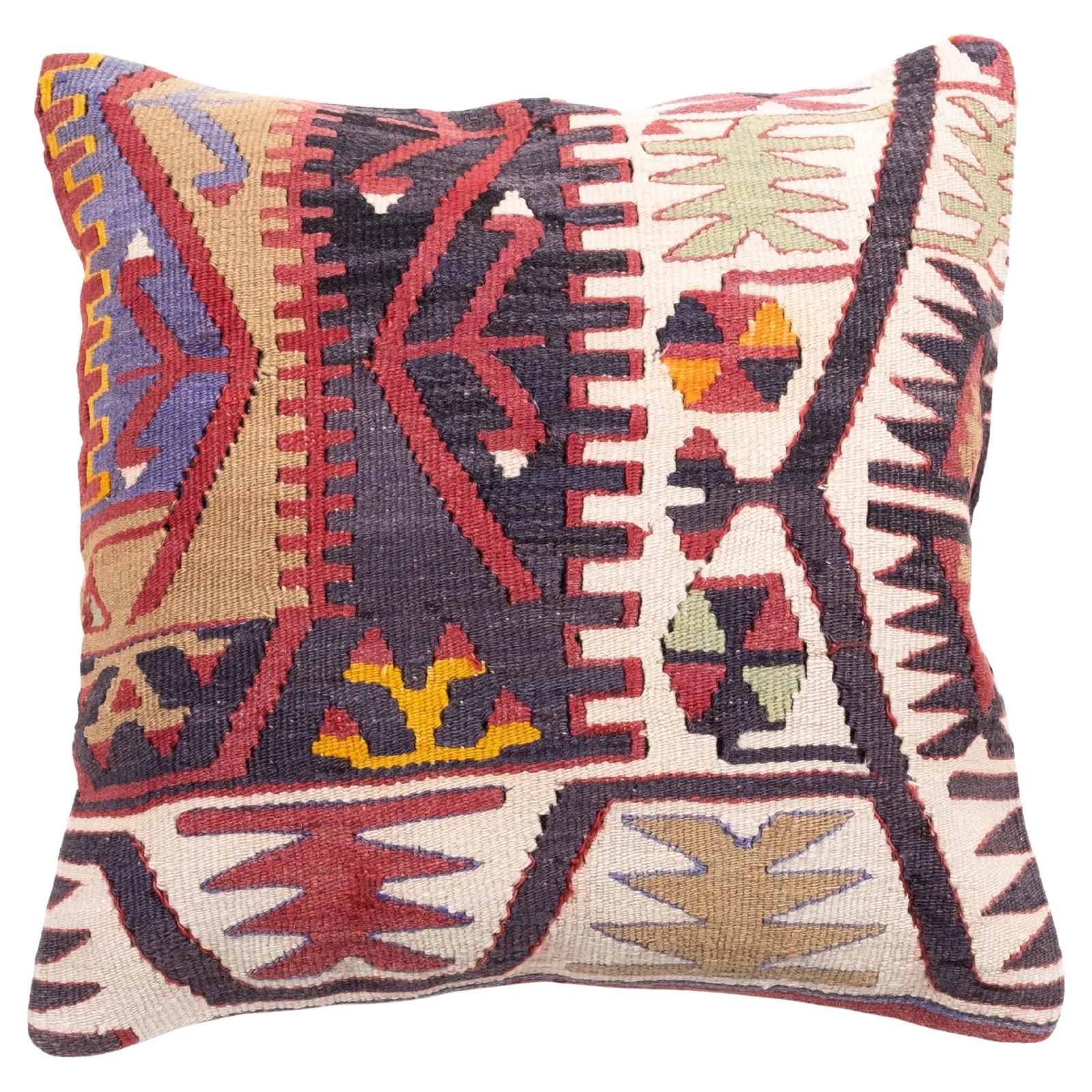 Old Kilim Cushion Cover Anatolian Yastik Turkish Modern Pillow 4360 — decorative_object — resale