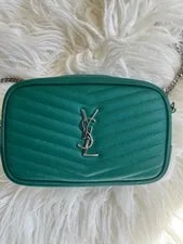 Saint Laurent — Saint Laurent Mini Lou Camera -Chevron Grain de Poudre — Handbag — resale
