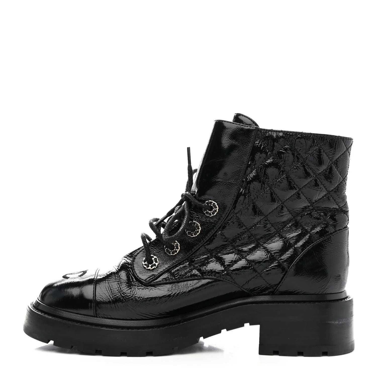 Shiny Lace Up Combat 38.5