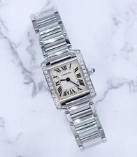 Cartier — Cartier Tank Francaise With VVS Diamond Bezel - Boxed. — Watch — resale