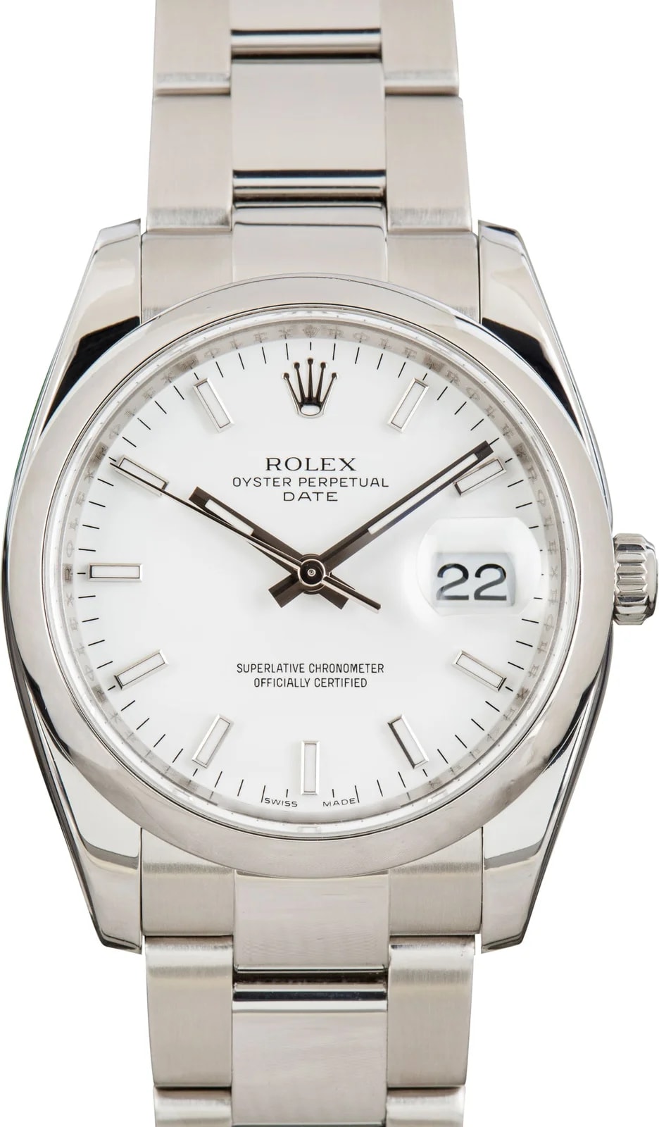 Rolex — Rolex Date Stainless Steel 115200 White Dial — Watch — resale