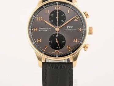 IWC — IWC Portuguese Chronograph 18K Rose Gold Grey Dial 41mm — Watch — resale